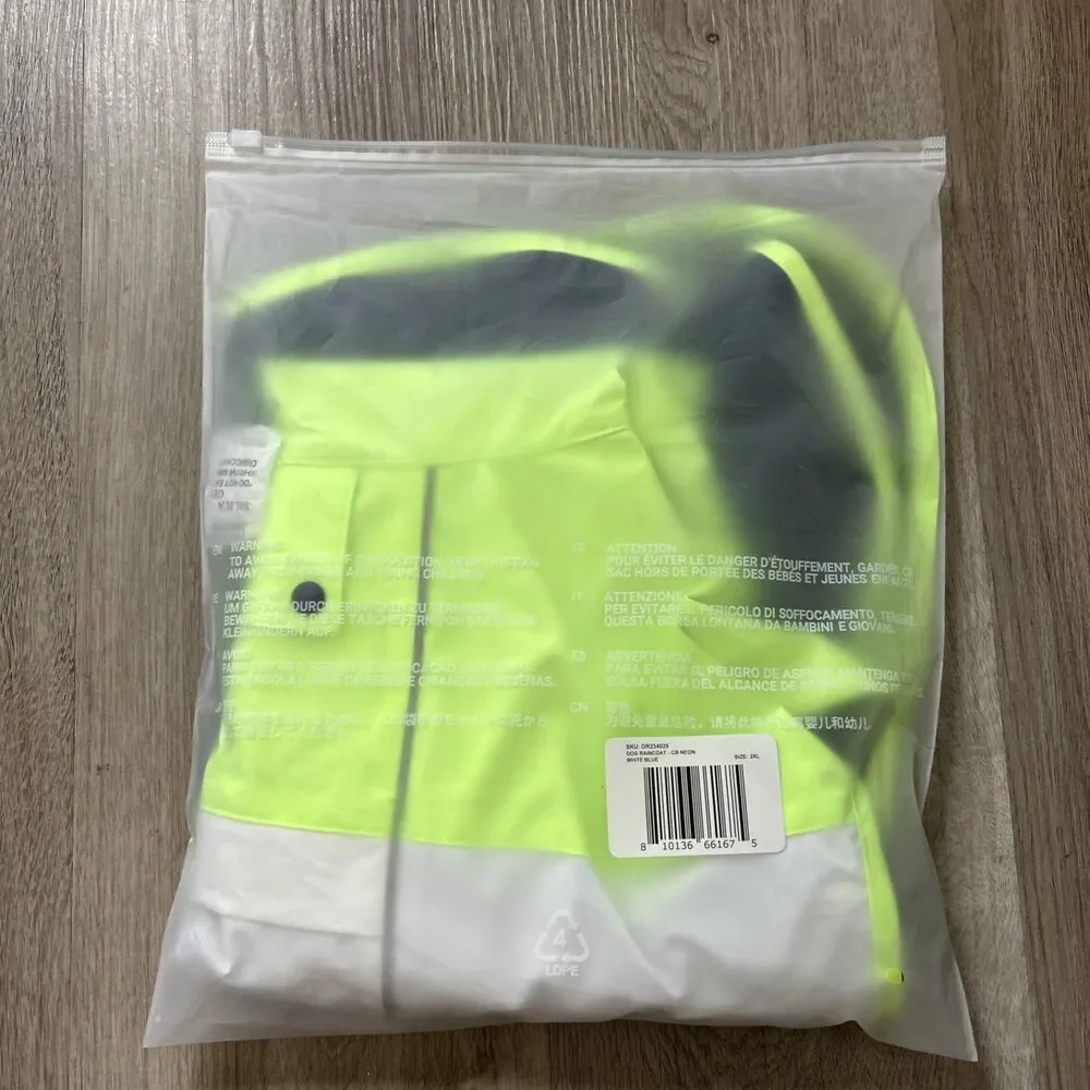Spark Paws Dog Raincoat 2XL Waterproof Windproof Rain Jacket Reflective NEW